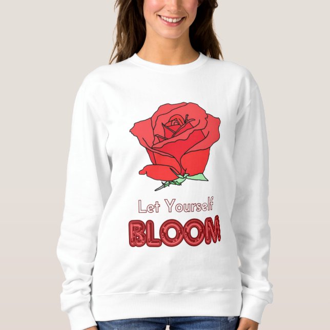 Ließt Rote Rose Blume Kunst Sweatshirt (Vorderseite)