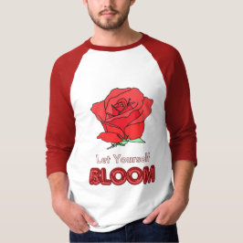 Ließt Rote Rose Blume Kunst T-Shirt