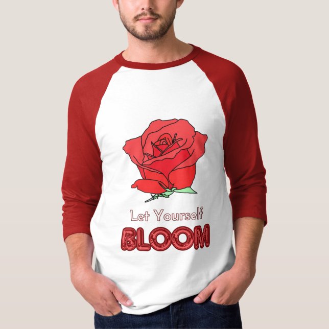 Ließt Rote Rose Blume Kunst T-Shirt (Vorderseite)