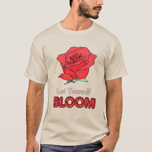 Ließt Rote Rose Blume Kunst T-Shirt (Vorderseite)
