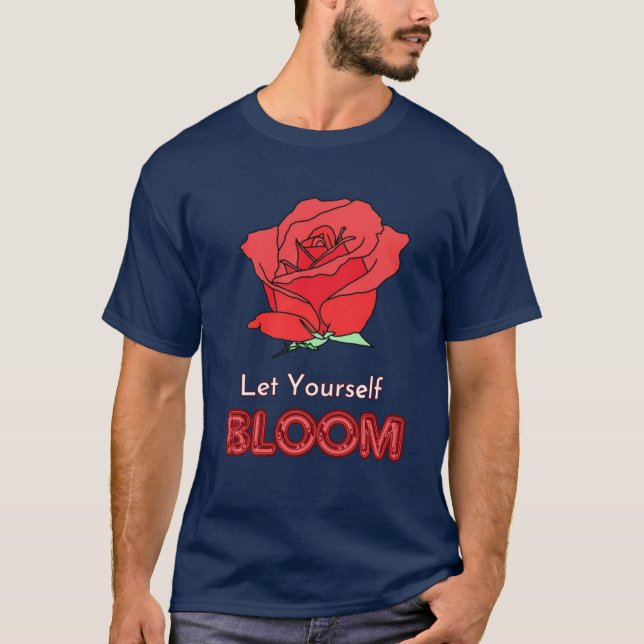 Ließt Rote Rose Blume Kunst T-Shirt (Vorderseite)