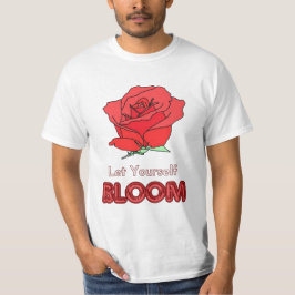 Ließt Rote Rose Blume Kunst T-Shirt