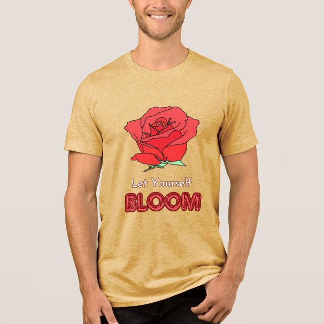 Ließt Rote Rose Blume Kunst Tri-Blend Shirt (Vorderseite)