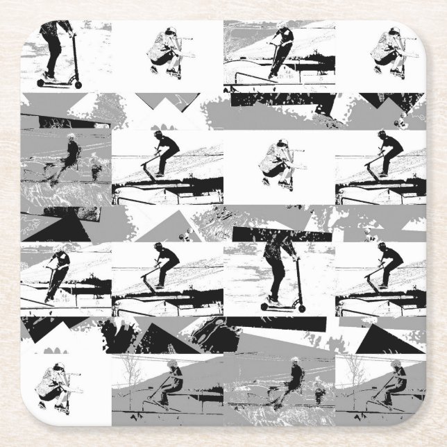 Ließt Scoot Around - Scooter-Rider Rechteckiger Pappuntersetzer (Vorderseite)