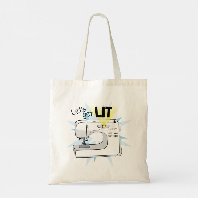 Ließt's Get Lit Sewing Machine Tote Bag Tragetasche (Rückseite)