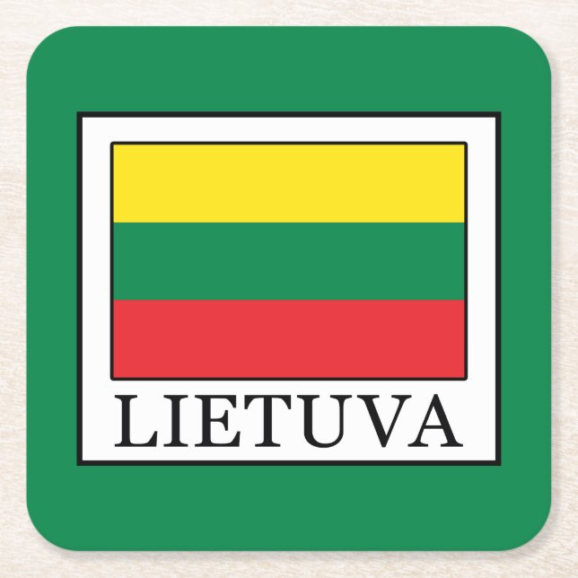 Lietuva Rechteckiger Pappuntersetzer (Vorderseite)