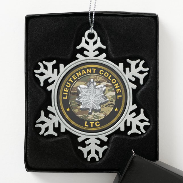 Lieutenant Colonel LTC Schneeflocken Zinn-Ornament (Box)