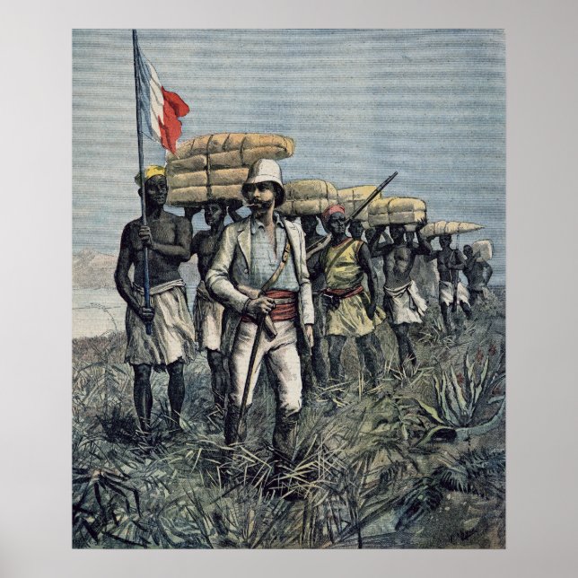 Lieutenant Mizon zu seiner Mission von 1892 Poster (Vorne)