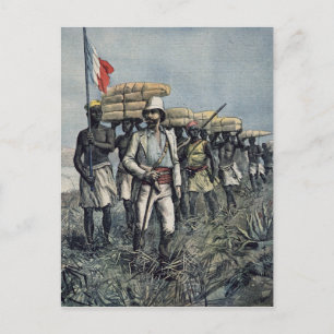 Lieutenant Mizon zu seiner Mission von 1892 Postkarte