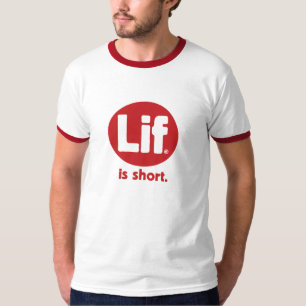 Lif. Ist Kurz. Retro. Rot. T-Shirt
