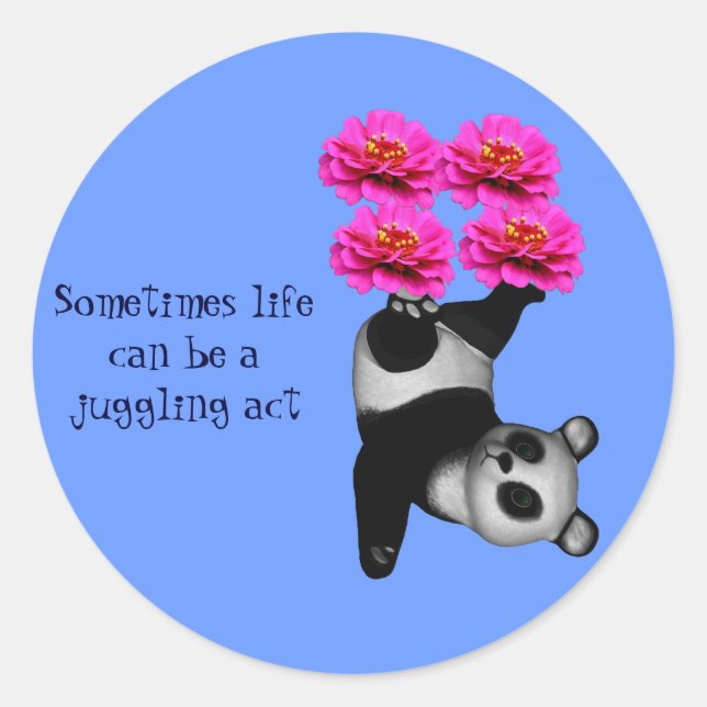 Life A Jugglage Act Panda Inspiration Sticker (Vorderseite)