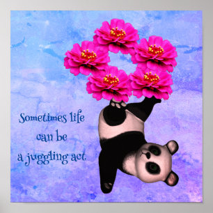 Life A Juggling Act Panda Niedlich Inspiration Poster