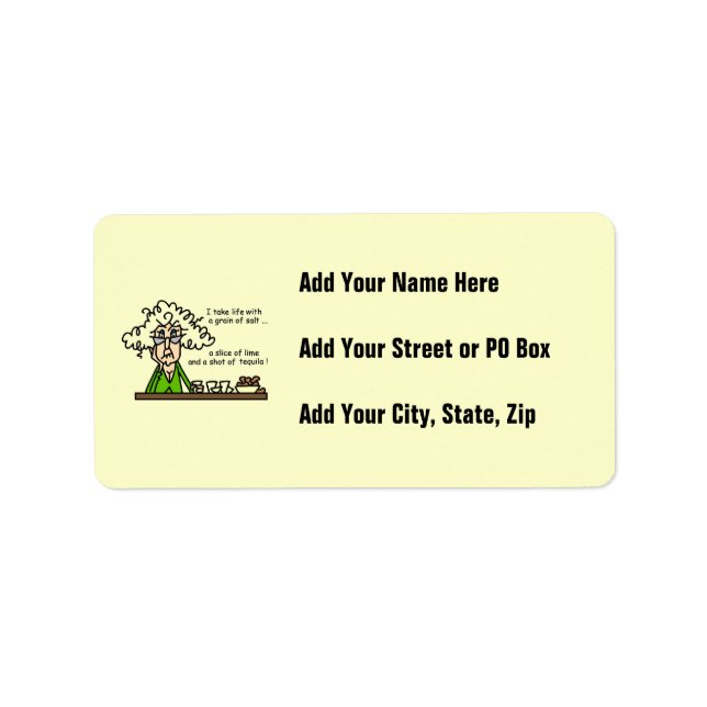 Life and Tequila Humor Adressaufkleber (Vorne)