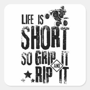 Life ATV Quad Quadratischer Aufkleber