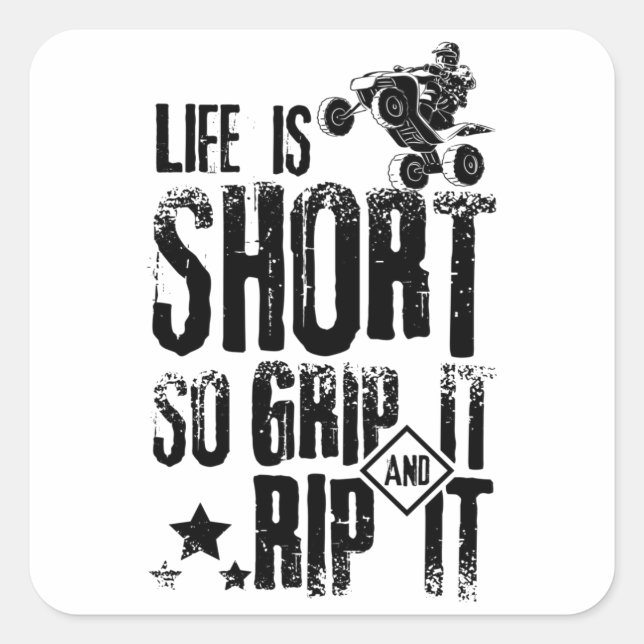 Life ATV Quad Quadratischer Aufkleber (Vorderseite)