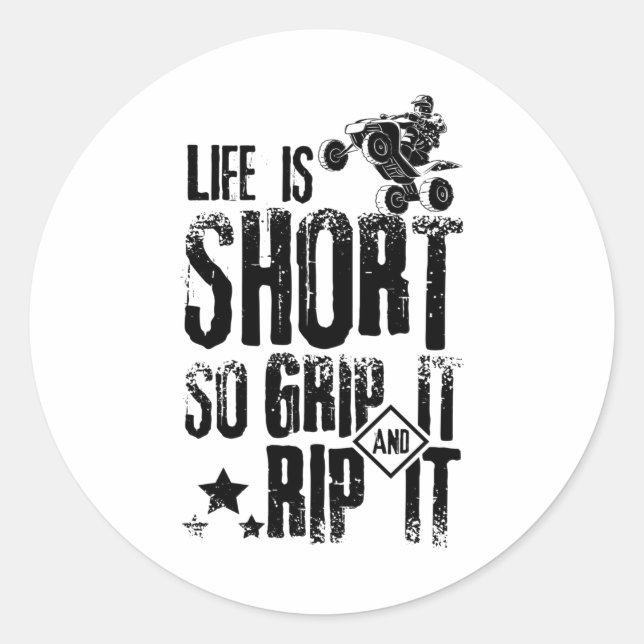 Life ATV Quad Runder Aufkleber (Vorderseite)