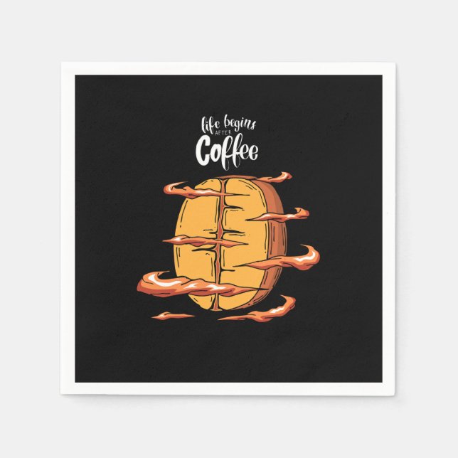 Life Begins After Coffee Serviette (Vorderseite)