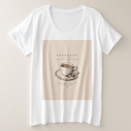 Life Begins After Espresso | Vintage Coffee Lover Große Größe T-Shirt