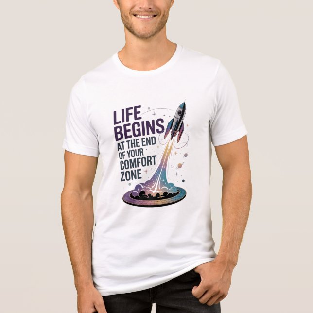 LIFE BEGINS AT THE END OF YOUR COMFORT ZONE D05 Tri-Blend SHIRT (Vorderseite)