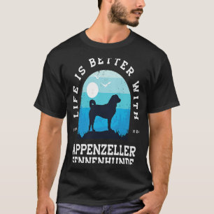 Life Better Appenzeller Sennenhunde Vintag Blue D T-Shirt