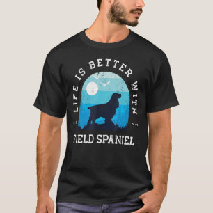Life Better Field Spaniel Vintag Blue Dog Mama Vat T-Shirt