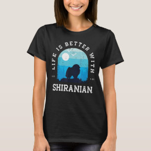 Life Better Shiranian Vintag Blue Dog Mama Vater T-Shirt