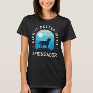 Life Better Springador Vintag Blue Dog Mama Vater T-Shirt