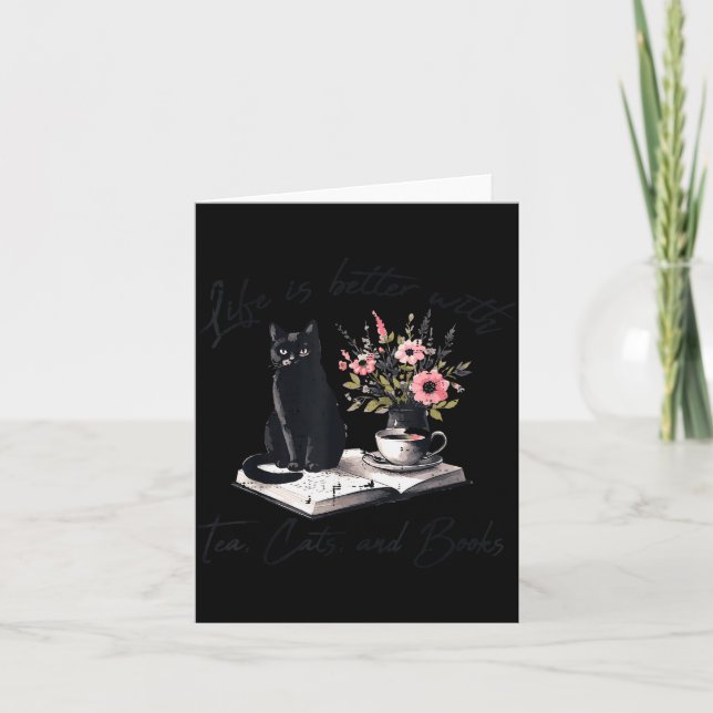 Life Better With 2 Cats Books Kitten Kitty Women G Karte (Vorderseite)