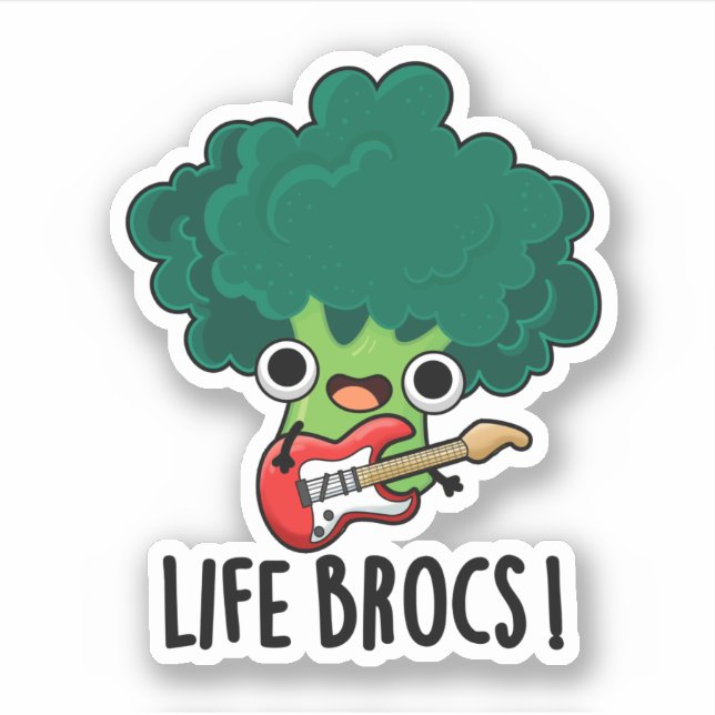 Life Brocs Funny Veggie Broccoli Pun Aufkleber (Vorderseite)