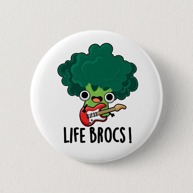 Life Brocs Funny Veggie Broccoli Pun Button (Vorderseite)