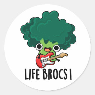 Life Brocs Funny Veggie Broccoli Pun Runder Aufkleber
