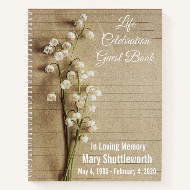Life Celebration Floral Guest Book Notizbuch (Vorderseite)