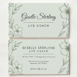 Life Coach Botanical Sage Green Modern Visitenkarte<br><div class="desc">A modern botanical business card featuring a soft sage green color palette and clean, calming typography. Designed for life coaches who want a peaceful, professional, and approachable brand presence. The minimalist layout keeps your name, coaching focus, and contact details easy to read, while the subtle botanical design adds a grounded,...</div>