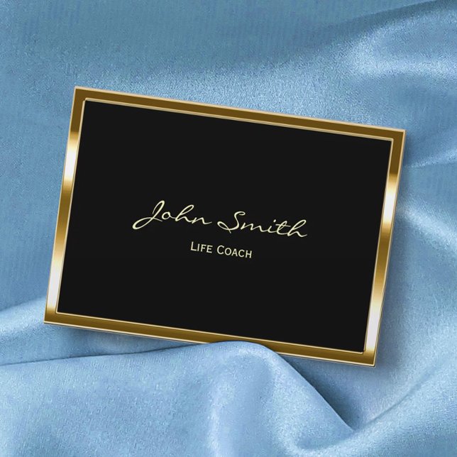 Life Coach Counselor Therapie Gold Border Visitenkarte (Von Creator hochgeladen)
