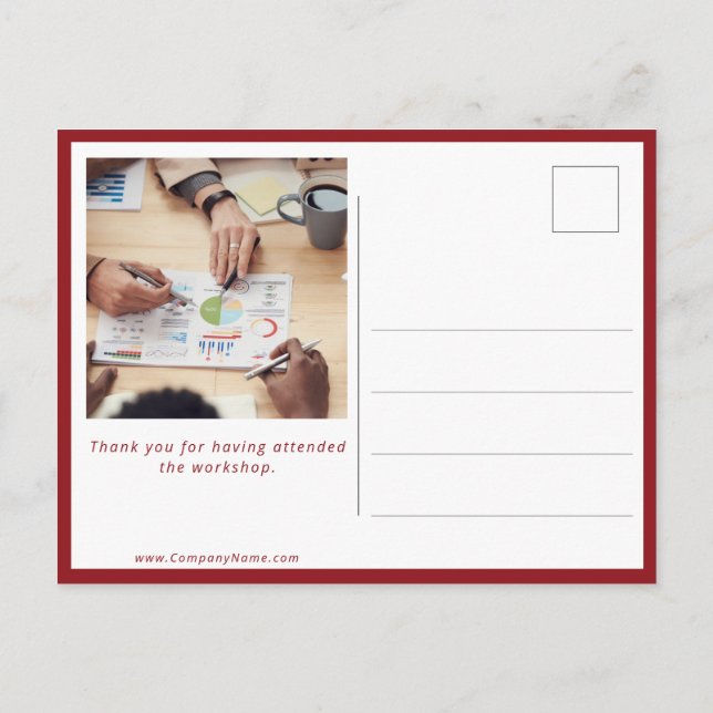 Life Coach Dankeschön Workshop Teilnehmer Postkarte (Rückseite)