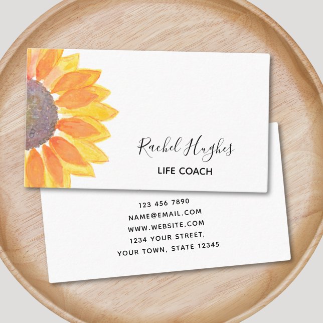 Life Coach floral Business Card Visitenkarte (Von Creator hochgeladen)