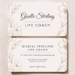Life Coach Floral Visitenkarte<br><div class="desc">Promote your coaching services with this life coach floral business card. The soft floral design creates a calm, uplifting impression while keeping contact details clear and professional. Ideal for life coaches, wellness coaches, and personal development professionals who want a polished, print-ready business card that reflects growth, balance, and a supportive...</div>
