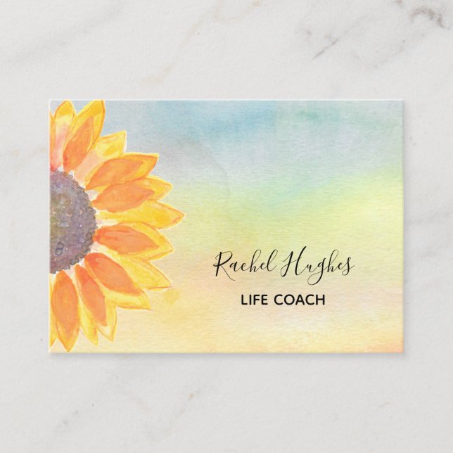 Life Coach Floral Watercolor Business Card Visitenkarte (Vorderseite)