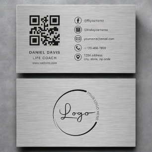 Life Coach Metall QR-Code Visitenkarte