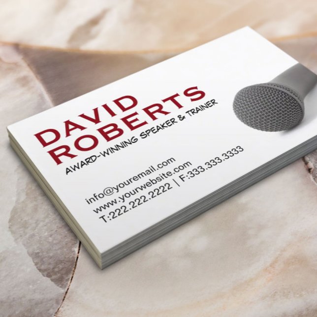 Life Coach Public Lautsprecher Fett Text & Mikrofo Visitenkarte (Von Creator hochgeladen)