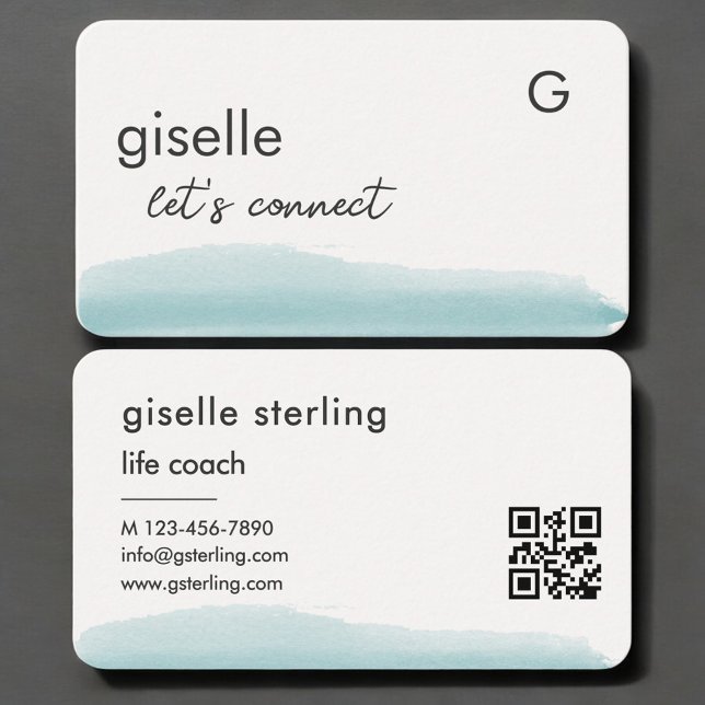 Life Coach Wasserfarbe QR-Code Visitenkarte (Von Creator hochgeladen)