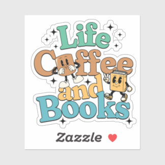 Life Coffee and Books buchen weiter Aufkleber
