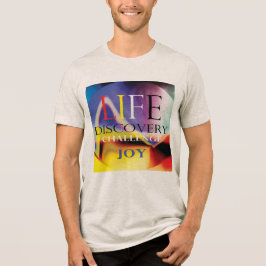"Life Discovery Challenge Joy" Blaue, gelbe Kunst Tri-Blend Shirt