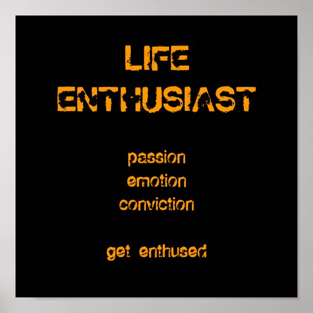LIFE ENTHUSIAST, Marke Poster (Vorne)
