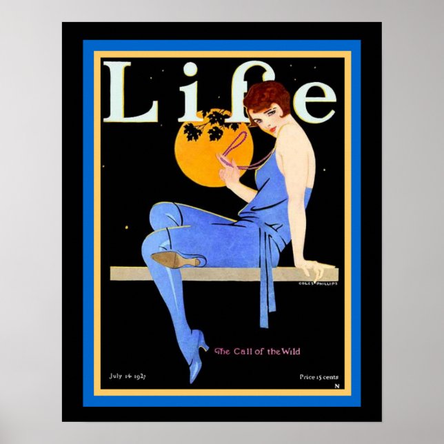 Life Flapper in Blue Juli 1927 Poster 16 x 20 (Vorne)