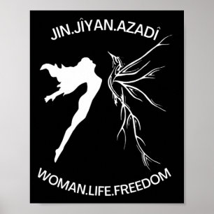 Life Freedom Iran Vintag Jin Jiyan Azadi Poster