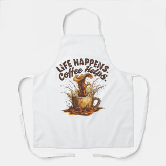 Life Happens Coffee HeAll-Over Print Apron, Medium Schürze