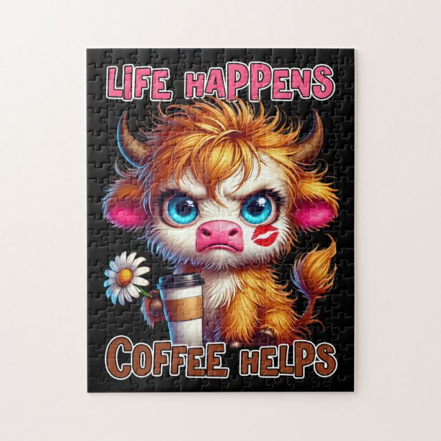 Life Happens Coffee Helps  Puzzle (Vertikal)