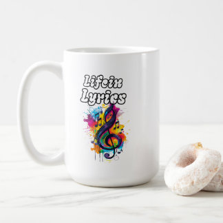 "Life in Lyrics" Farbnoten-Typografie-Design Kaffeetasse