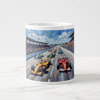 Life in Motion – Indy Car Racing Oil Painting Jumbo-Tasse